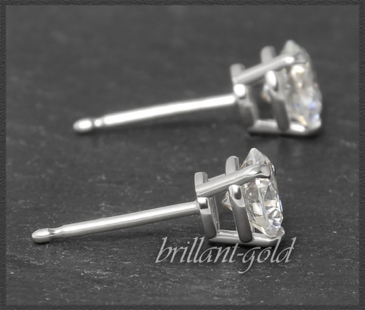 Brillant Ohrstecker 585 Weißgold; 1,51ct, River, Si2